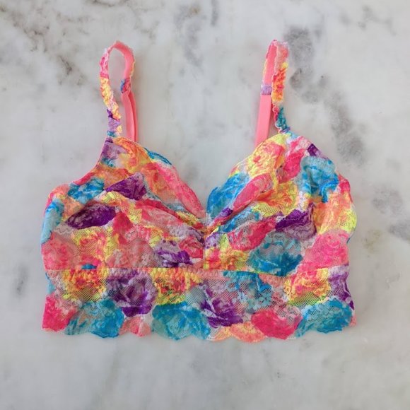 PINK Victoria's Secret Tops - PINK Victorias Secret Colorful Floral Lace Bralette